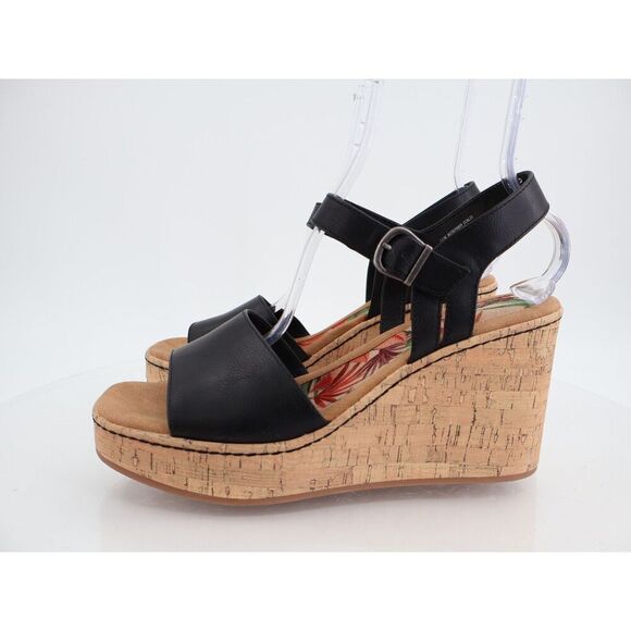 Born BOC Corrie Platform Wedge Sandals Womens Size 11 M Black Vegan Buckle Shoes main image 8